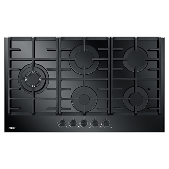HAIER 90CM GAS ON GLASS BLACK COOKTOP