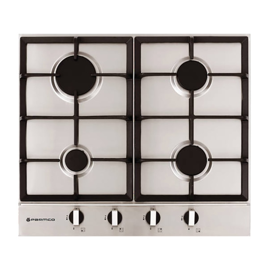PARMCO 600MM STAINLESS STEEL 4 BURNER GAS HOB