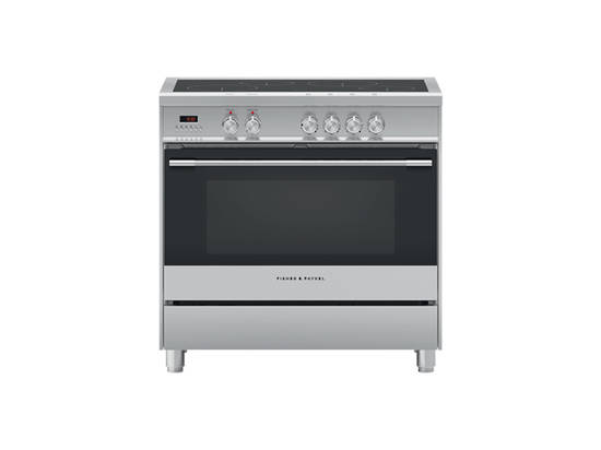 FISHER & PAYKEL 90CM 4 ZONE INDUCTION STAINLESS STEEL FREESTANDING COOKER