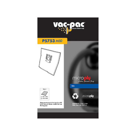 VACPAC VACUUM CLEANER MICROPLY M50 BAGS