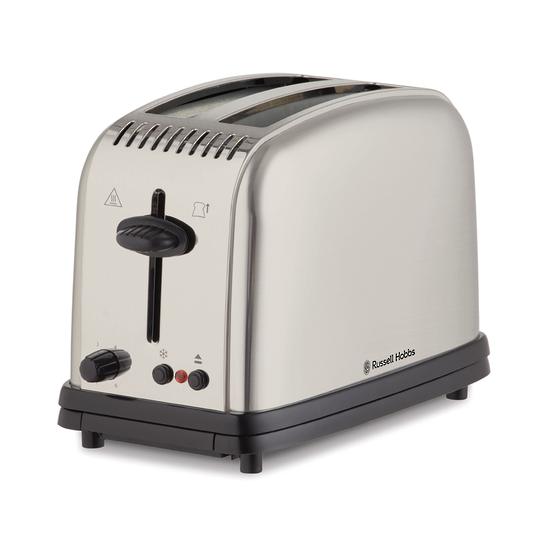 RUSSELL HOBBS CLASSIC 2 SLICE BRUSHED STAINLESS STEEL TOASTER
