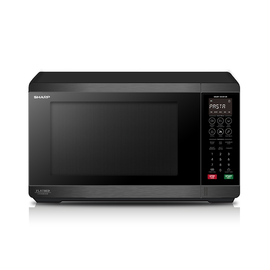 SHARP FLATBED 1200W BLACK & STAINLESS STEEL MICROWAVE