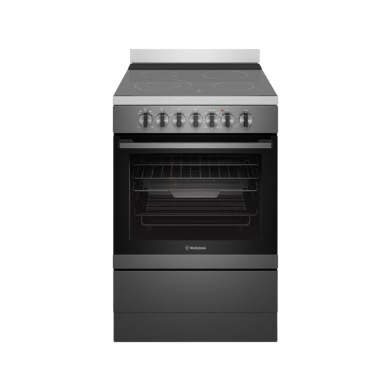 WESTINGHOUSE 60CM DARK S/S FREESTANDING ELECTRIC OVEN WITH CERAMIC COOKTOP