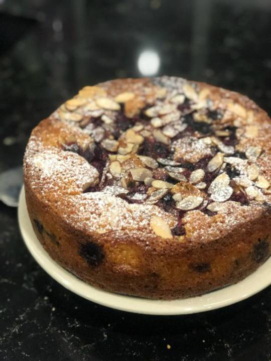 Coconut and blueberry cake