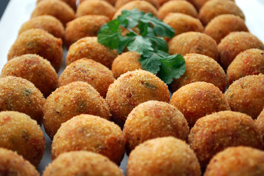 Risotto Balls with aioli dipping sauce
