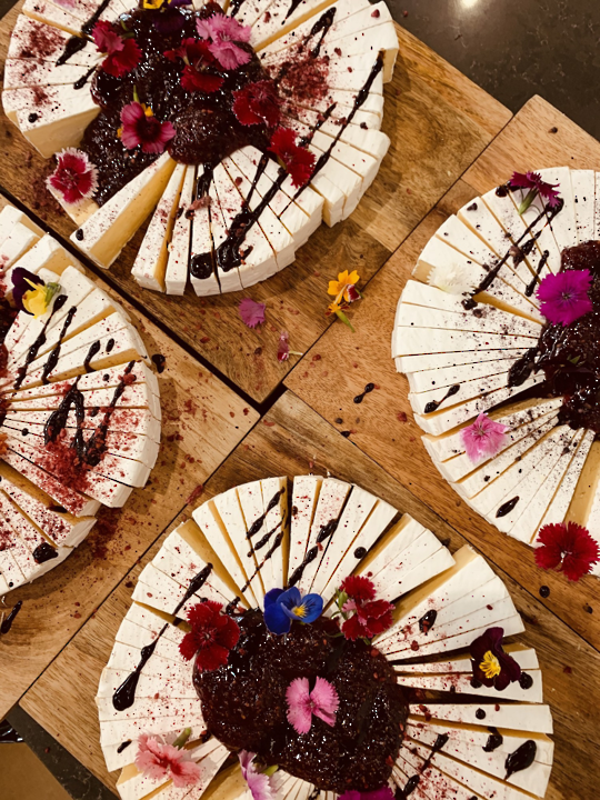 Decorated Brie Cheese Wheel