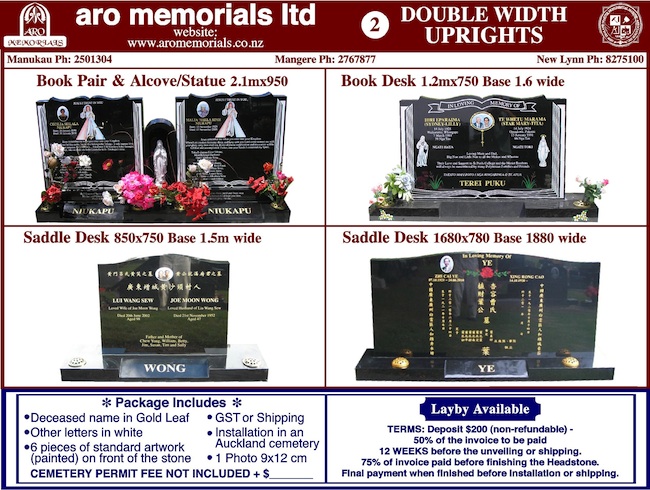 Headstone Brochures | Headstones Auckland