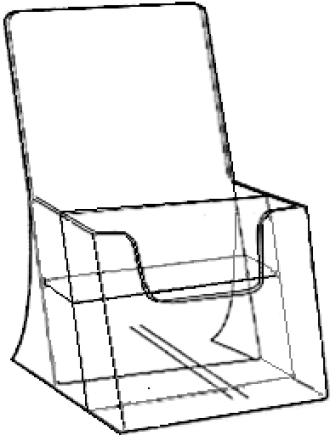 DLE 2-Tier x 1-Wide Desk Brochure Holder