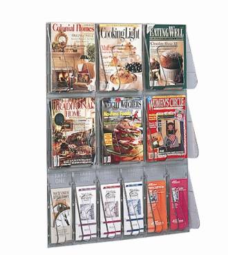 (56901) "Stand-Tall" Literature Rack, 6 x A4, 6 x DLE, Wall Rack