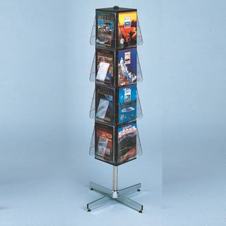 (58021) "Stand-Tall" Literature Rack, 16 x A4, Free-standing, Rotating, Black
