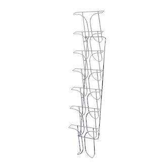 Chrome Wire Literature Holder Wall Mounted A4 7-pocket 7 Tier x 1 Wide