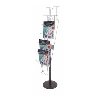 A4 7-pocket Chrome Wire Literature Holder Floor Stand 7 Tier x 1 Wide