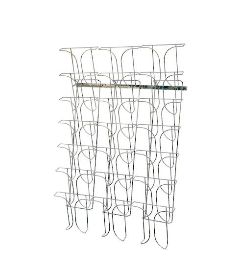 Chrome Wire Literature Holder Rotating Floor Stand A4 21 -pocket 7 Tier x 3 Wide