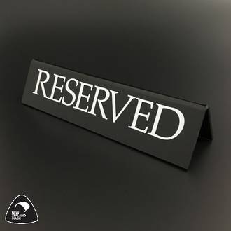 Large Black RESERVED Table Sign