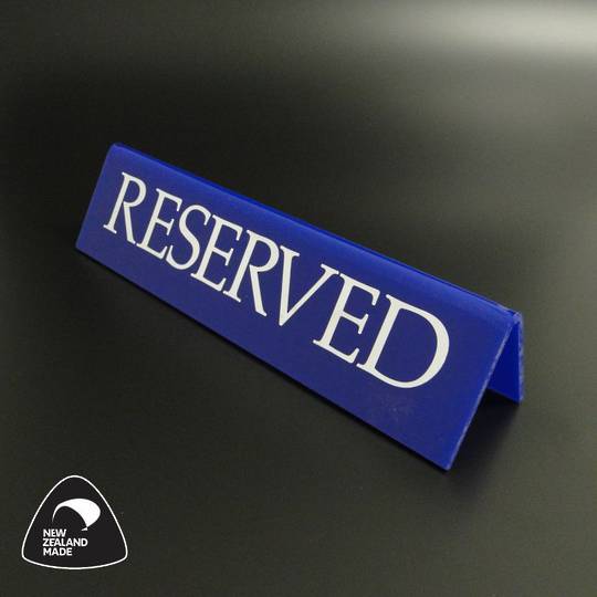 Large Blue RESERVED Table Sign