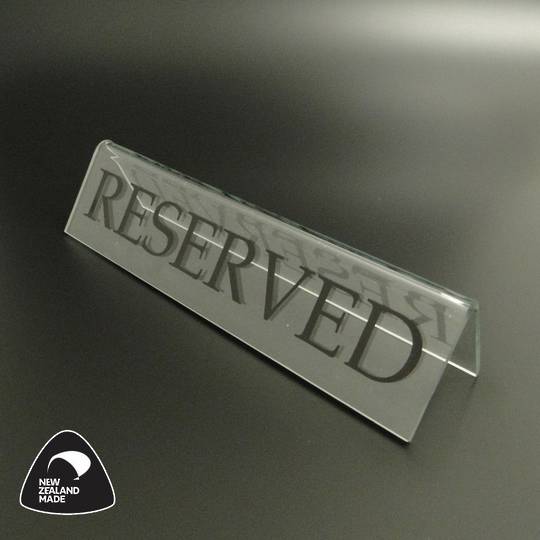 Large Clear RESERVED Table Sign