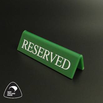 Small Green RESERVED Table Sign