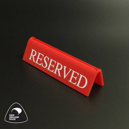 Small Red RESERVED Table Sign