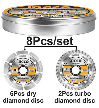 Ingco Diamond Discs Set 8 Pcs