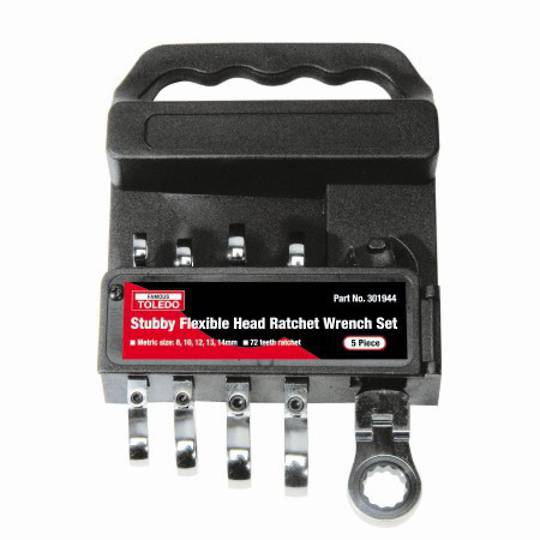 WRENCH RATCHET STUBBY 5pc SET SAE