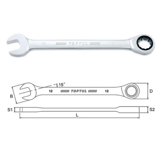 WRENCH RATCHET R&OE 10mm TOPTUL