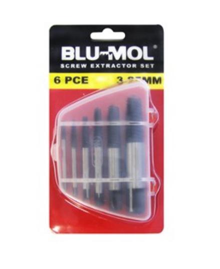 EZY OUT SET 6pc SCREW EXTRACTOR BLU-MOL