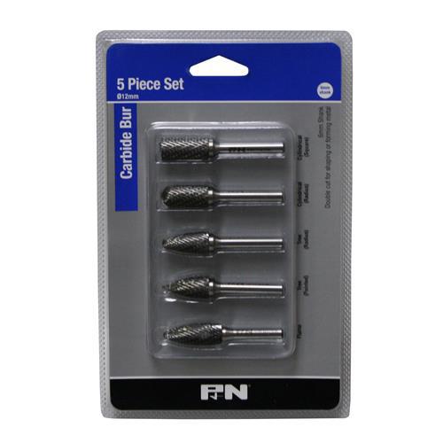 BURR SET 5pc 6mm SHANK