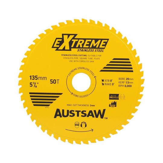 BLADE TCT STAINLESS 135mm x 20 x 50T AUSTSAW EXTREME