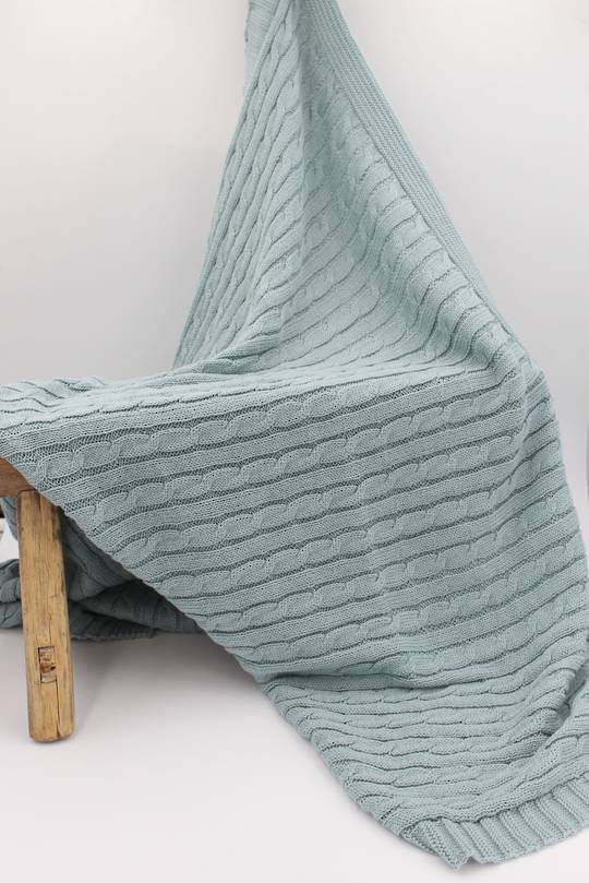 Baby Cable Blanket Blue