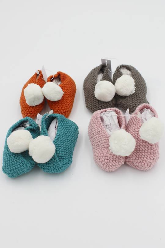 Baby Pompom Booties (4 Colours)