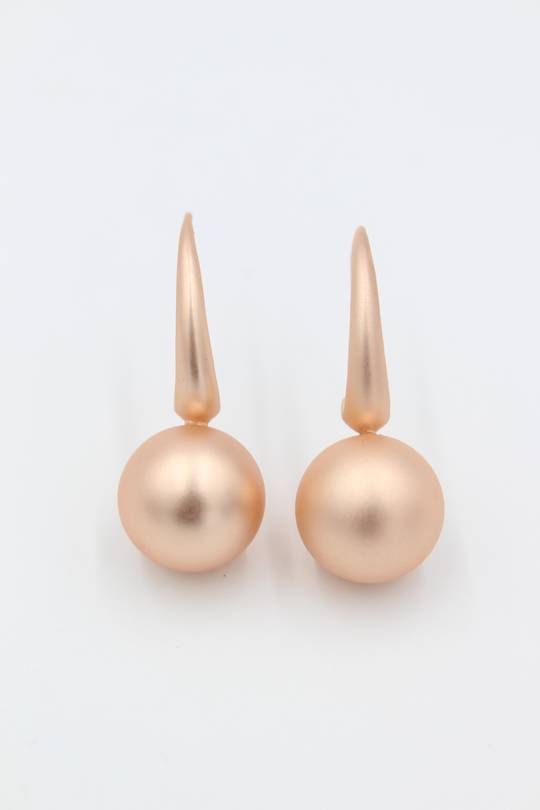 Plush Rose Gold Ball Earrings