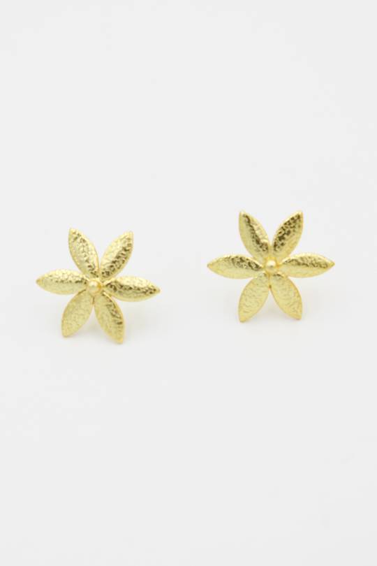 Floral Brass Earrings