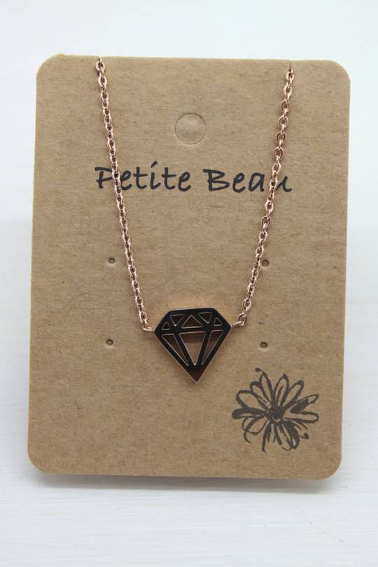 Petite Beau Stainless Steel Pyramid Necklace