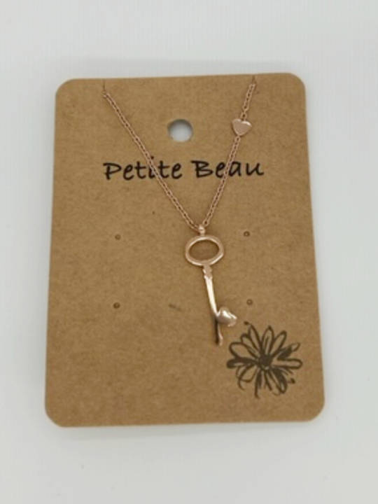 Petite Beau Stainless Steel Key Necklace