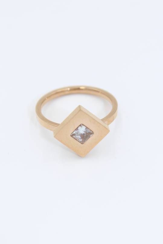Diamond Cube Stainless Steel Ring