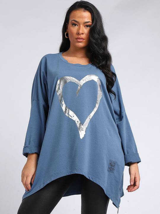 Romance Plus Size Sweater Denim Blue