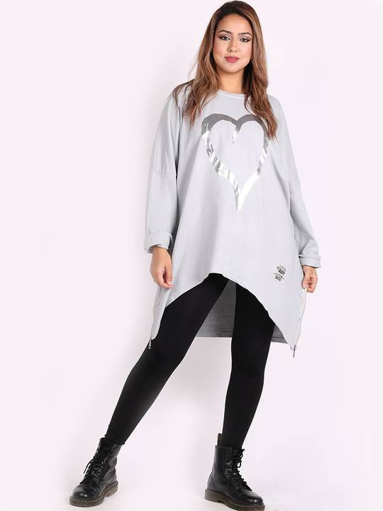Romance Plus Size Sweater Light Grey