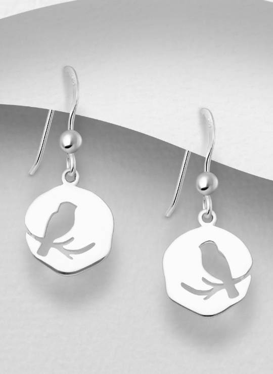 Sterling Silver Bell Bird Earrings