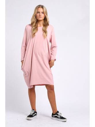 Sasha Cotton Dress - Pink Long Sleeve