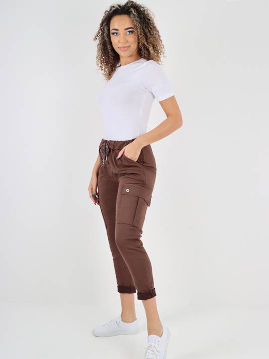 Italian Cargo Trousers Chocolate 10-14