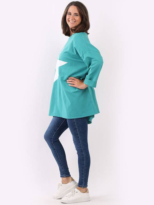 Zola Star Sweater Teal "Made in Italy"