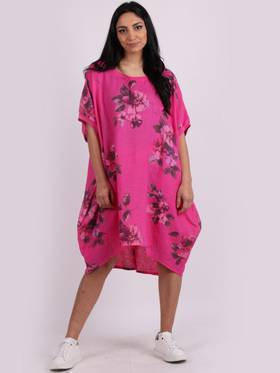 Adeline Linen Top/ Dress Fuchsia