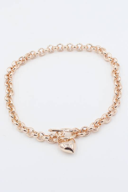Annabelle Fob Heart Necklace Rose Gold