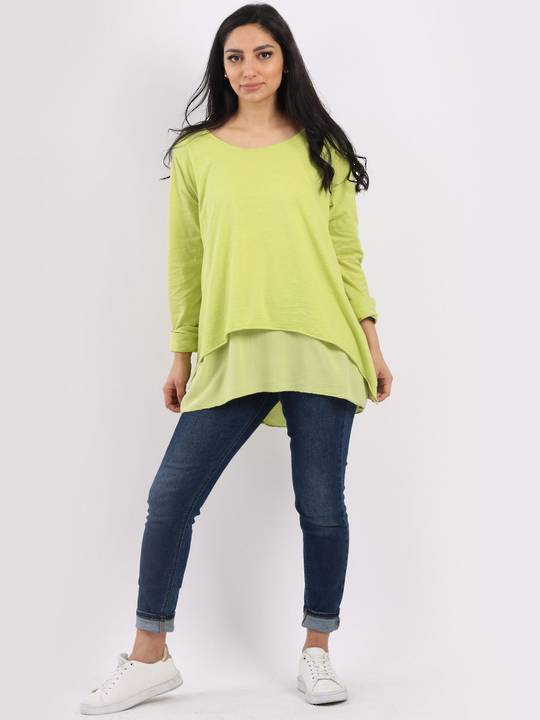 Olivia Layered Top Lime