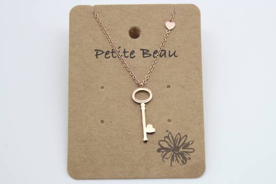 Petite Beau Stainless Steel Key Necklace