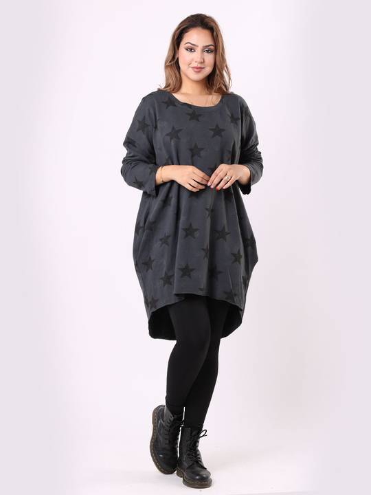 Southern Star Cotton Sweater Charcoal - Black Star