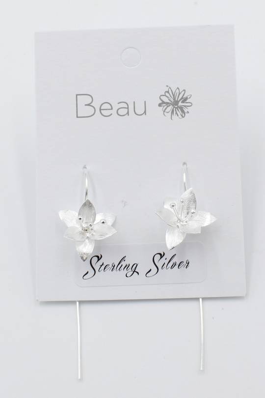 Sterling Silver Petal Drop Earrings