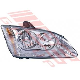 HEADLAMP - R/H - CHROME - ELECTRIC/MANUAL - TO SUIT - FORD FOCUS 2005-07