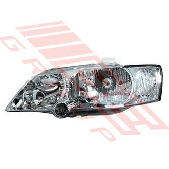 HEADLAMP - L/H - CHROME - W/CLR CNR LAMP - TO SUIT - HOLDEN COMMODORE VY 2002- EXEC