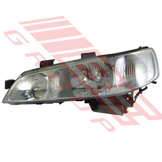HEADLAMP - L/H - CLEAR INDICATOR - P/PACK - CHROME INNER - (7637) - TO SUIT - HONDA ACCORD CF 1999-02